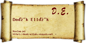 Deák Ellák névjegykártya
